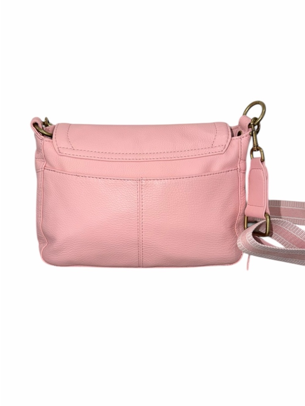 American Leather Co. NWOT Marino Blush Pink Leather Flap Crossbody Bag - Picture 8 of 9